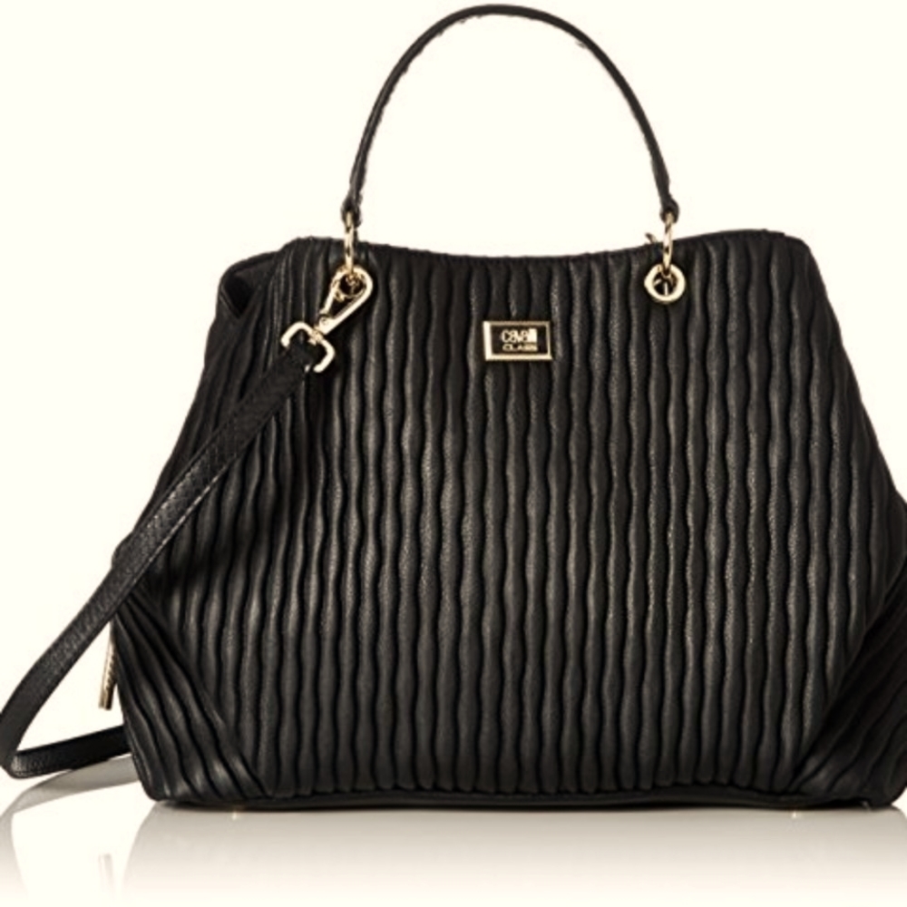 Cavalli Class Parisienne Black Satchel Crossbody Bag